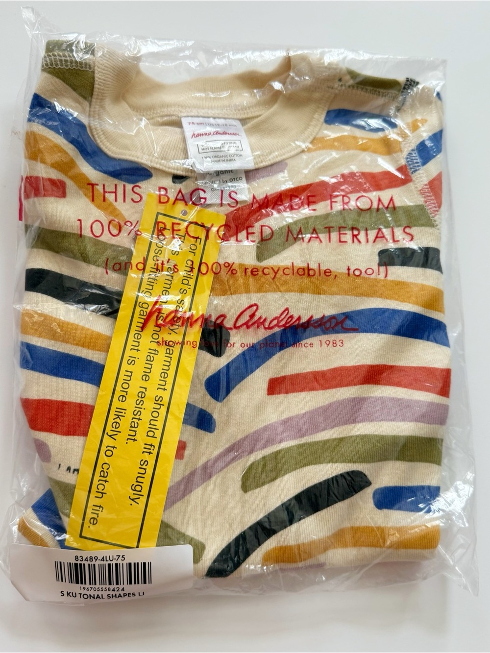 Hanna Andersson  kids Long John Pajama Set 12-18 months 75 cm NWT